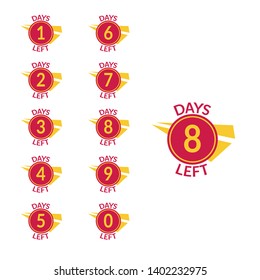 days left concept set red yellow design vector concept  eps 10