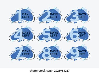 Days left countdown abstract liquid badges