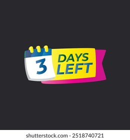 Days left  Countdown badge with vector number and timer stopwatch illustration. 2 days to go badge for discount promo sticker, business limited special promotion, best deal emblem or logo isolated 