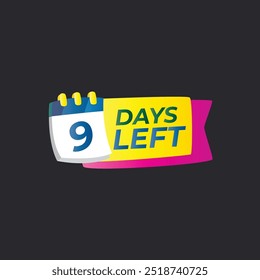 Days left  Countdown badge with vector number and timer stopwatch illustration. 2 days to go badge for discount promo sticker, business limited special promotion, best deal emblem or logo isolated 