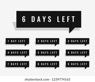 days left countdown banner for sale and promotion