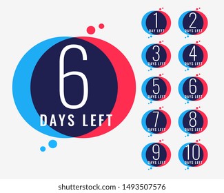 days left countdown number banner design