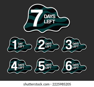 Days left countdown promotion badges set