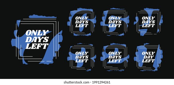 Days left countdown set. Design elements for sale or promotion vector illustration