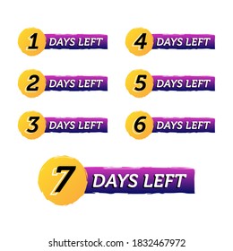 Days left countdown set template.