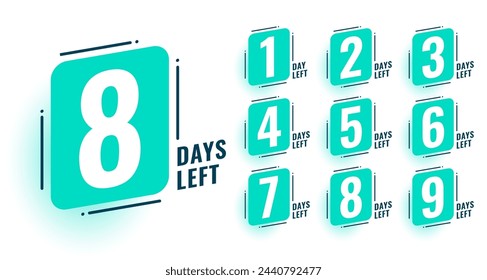 days left countdown sticker template for special deal or offer vector