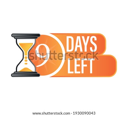 Days left. Design template for post, blog of social network, media. Flat isolated layout with timer countdown.