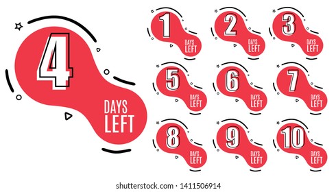 Days Left. Number of days left badge for sale or promotion. 
