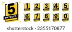 days left set of numbers. vector