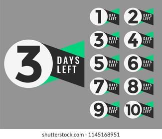 days left symbol design in geometric style