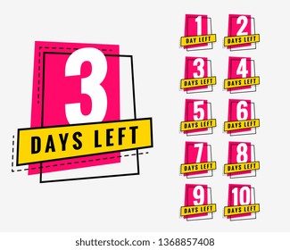 days left trendy banner for marketing and promotion