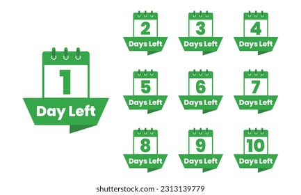 Days left vector icon pack. Special event time remaining vector collection
