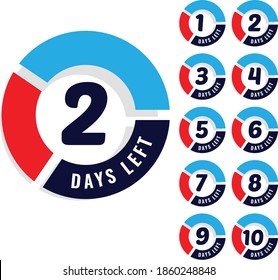days left vector sticker collection and tag design