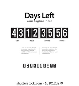 Days left vector template. Design for business promotion, banner or print.