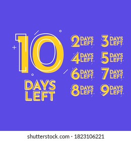 Days left vector template. Design for Business promotion, banner or print.
