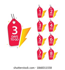Days left vector template. Design for Business promotion, banner or print.