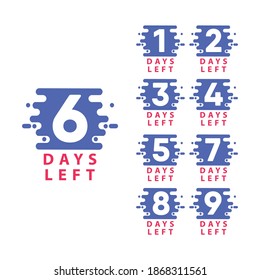 Days left vector template. Design for Business promotion, banner or print.
