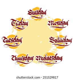 days of the week. 