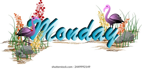 The days of the week are beautifully displayed, decorated with cute animals.
