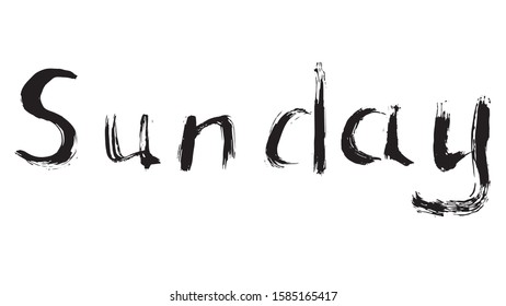 Days of the week are drawn with a brush.