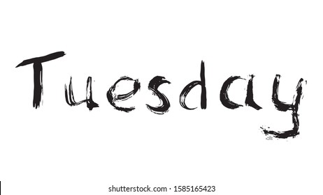 Days of the week are drawn with a brush.