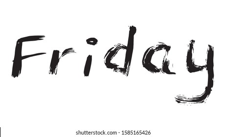 Days of the week are drawn with a brush.