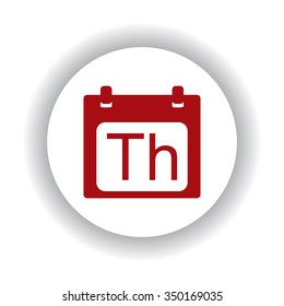 days of the week icon, red isolated white background