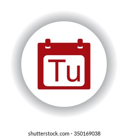 days of the week icon, red isolated white background