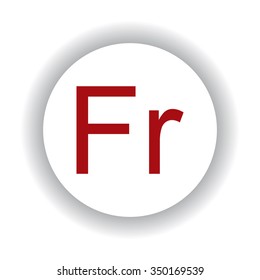 days of the week icon, red isolated white background