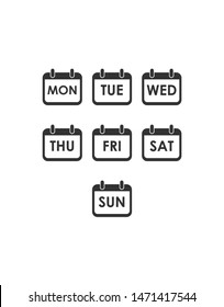 Days of the week icon. Vector illustration, flat design.