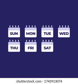 Days of the week lat icon set