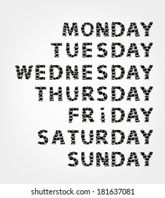 Days of week made from photo frames
