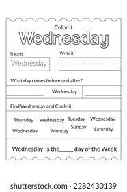  Days Of The Week Name Worksheet back to school