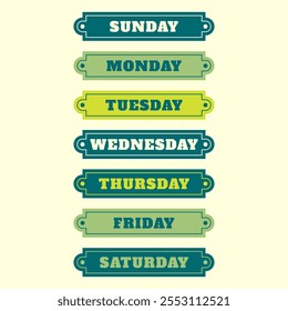 Days of The Week on Vintage Emblem