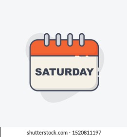 Days of the week Saturday with Calendar concept design