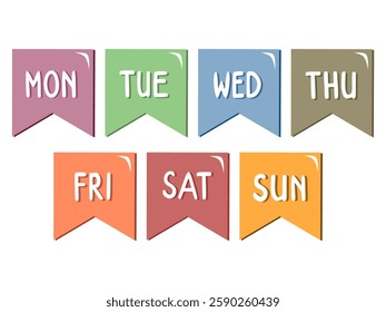 Days of the week: Sunday, Monday, Tuesday, Wednesday, Thursday, Friday, Saturday for planner, journal, calendar, etc.