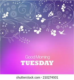 Days of the Week. Tuesday Text good morning Thursday on a blue background 