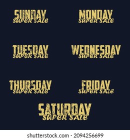 Days of the week vector colorful background. Illustrator EPS 10