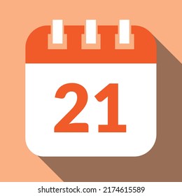 Day-specific calendar icon in editable orange tones, appointment schedule marking day 21.