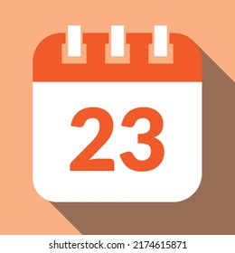 Day-specific calendar icon in editable orange tones, appointment schedule marking day 23.