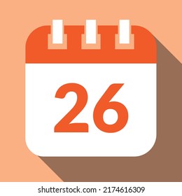 Day-specific calendar icon in editable orange tones, appointment schedule marking day 26.