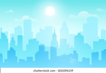 Daytime Cityscape Daytime Skyline Cityscape Vector Stock Vector ...