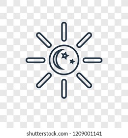 Daytime concept vector linear icon isolated on transparent background, Daytime concept transparency concept in outline style
