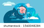 Daytime cycle tiny person flat vector illustration. Natural planet movement around the sun. Daily morning till evening routine. Healthy human Circadian sleep rhythm system. Earth science and astrology