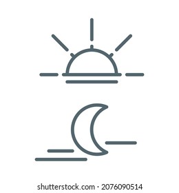 Daytime icon. DAY and NIGHT  mode symbol. Vector illustration