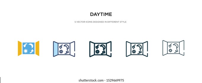 daytime icon in different style vector illustration. two colored and black daytime vector icons designed in filled, outline, line and stroke style can be used for web, mobile, ui