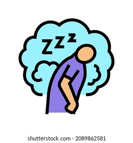 daytime tiredness or sleepiness color icon vector. daytime tiredness or sleepiness sign. isolated symbol illustration