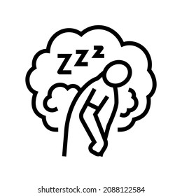 daytime tiredness or sleepiness line icon vector. daytime tiredness or sleepiness sign. isolated contour symbol black illustration