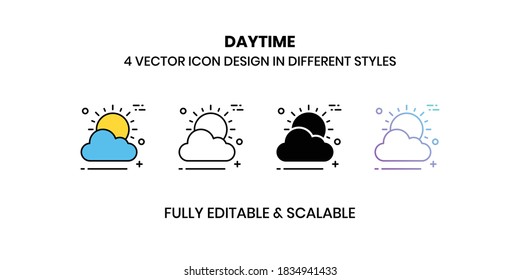 Daytime Vector illustration icons in different style