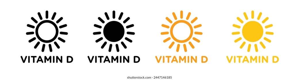 Icono de fuente de vitamina D diurna que muestra la luz solar y opciones de suplementos